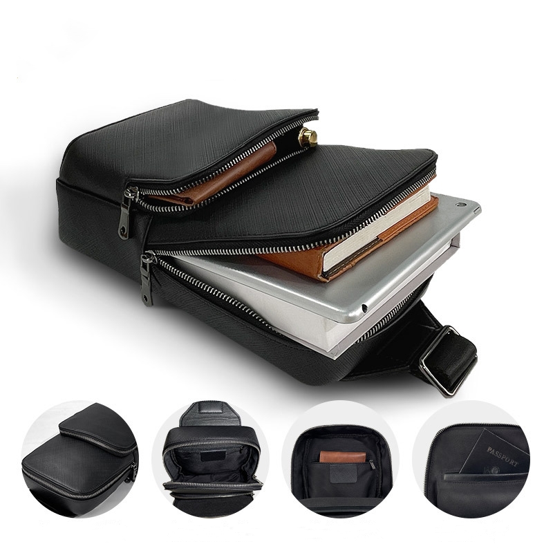 Sling Backpack Shoulder - Bolso de pecho de cuero Real