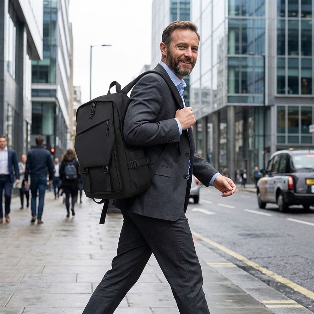 Canvas Backpack Casual - Mochila de Negocios para Hombre, Ligera,