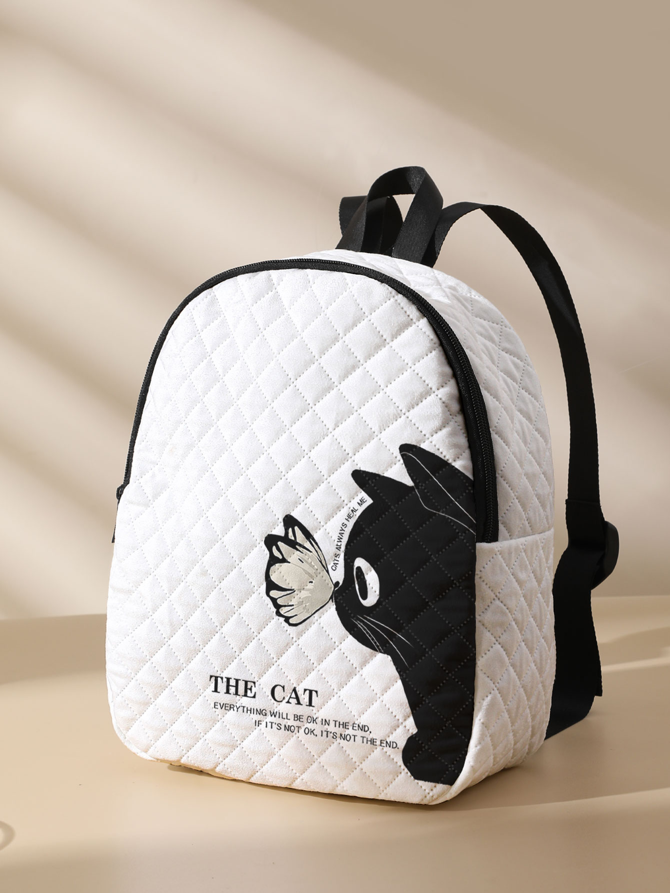 Mini Backpack Purse - Mochila compacta acolchada con estampado de