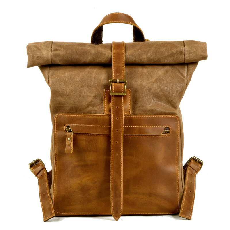 Canvas Backpack Casual - Nueva mochila de lona encerada simple