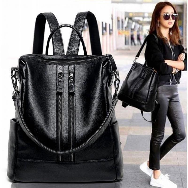 Mini Backpack Purse - Mochila escolar de cuero suave para