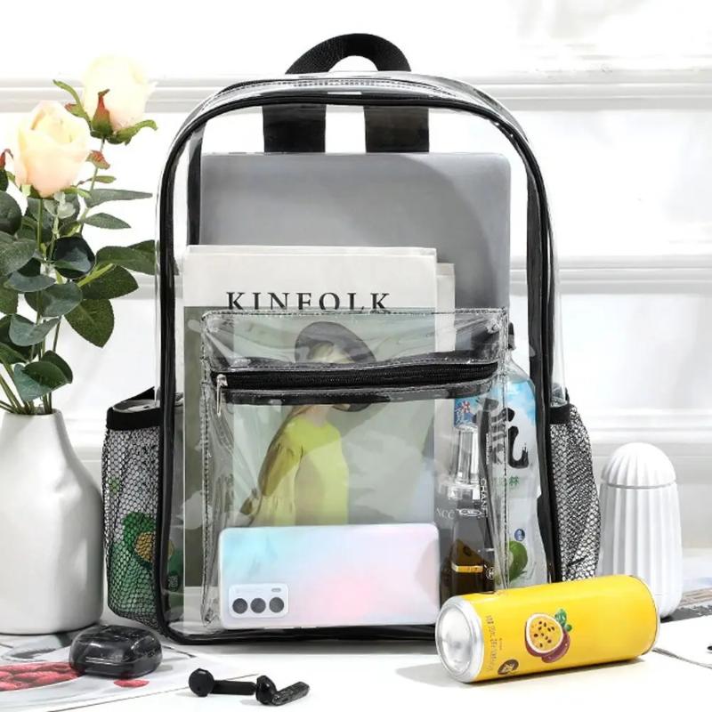 Canvas Backpack Casual - Mochila Deportiva de PVC Transparente para