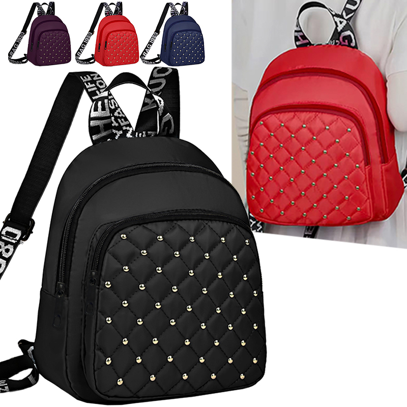 Canvas Backpack Casual - Mochila elegante y elegante con tachuelas,
