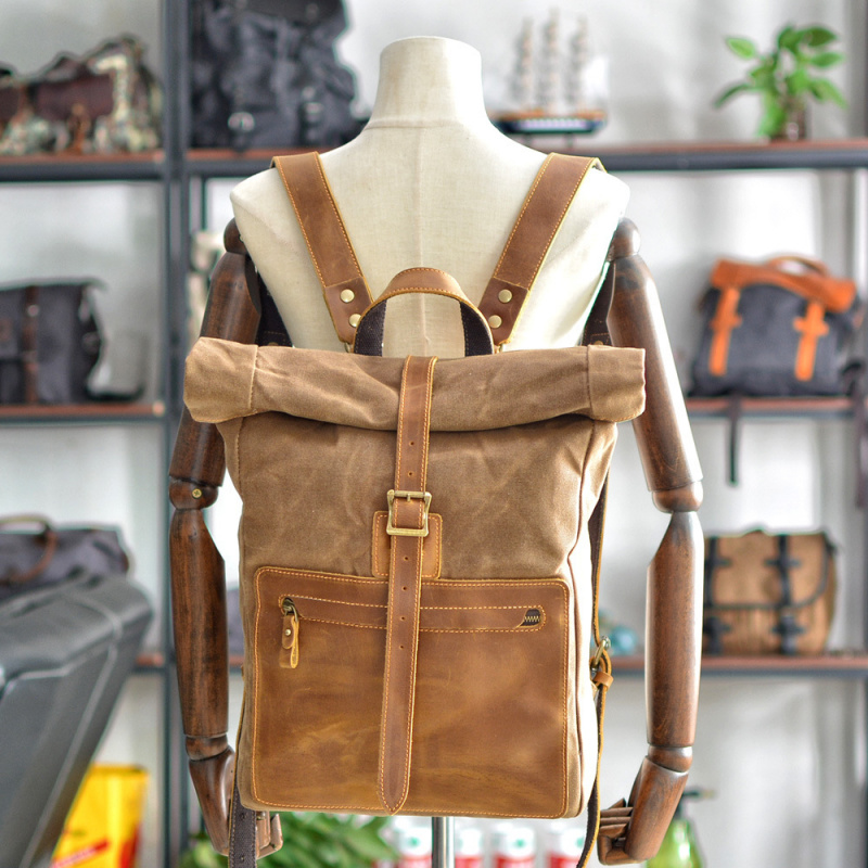 Nueva mochila de lona encerada - Canvas Backpack Casual reseña y precio
