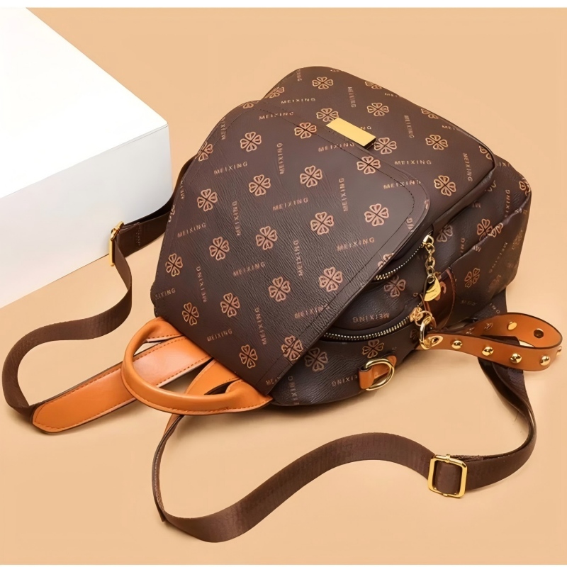 Mochila Retro Estampada para M - Leather Backpack Vintage reseña y precio