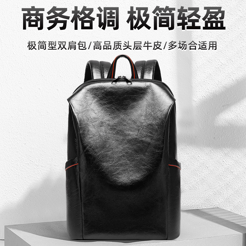 Mochila de cuero genuino negro - Leather Backpack Vintage reseña y precio