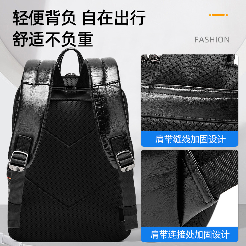 Mochila de cuero genuino negro - Leather Backpack Vintage reseña y precio
